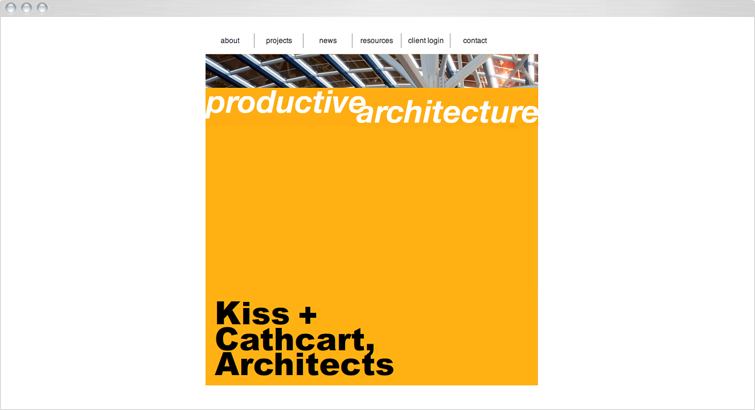 kiss + cathcart, architects - architecture firm website design