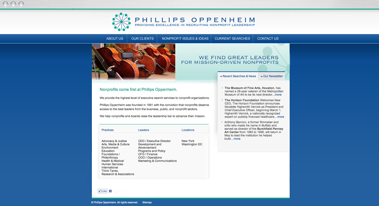 phillips oppenheim - nonprofit website design